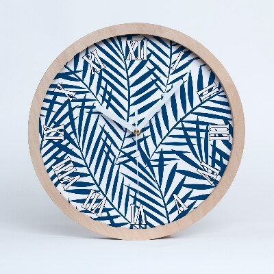 Dřevěné hodiny nástěnné Palmové listy