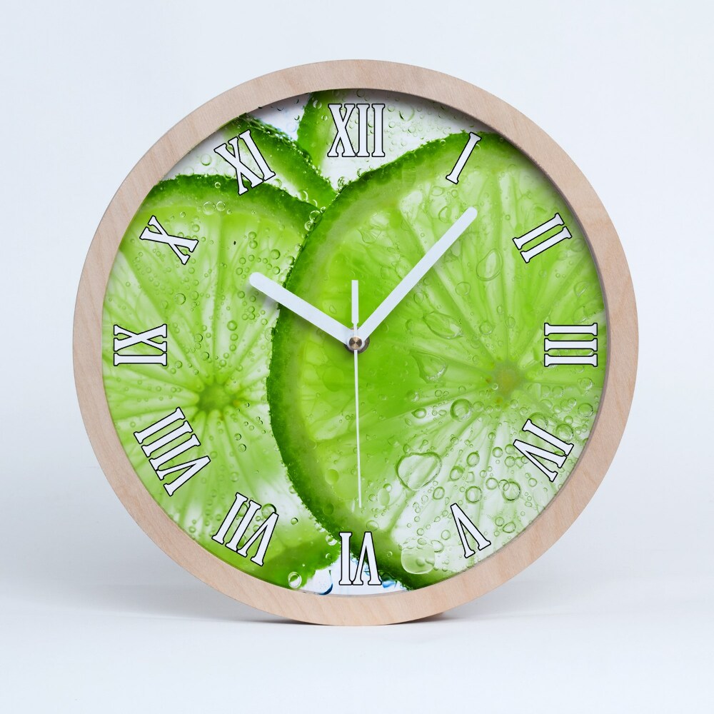 Dřevěné hodiny nástěnné Limety pod vodou