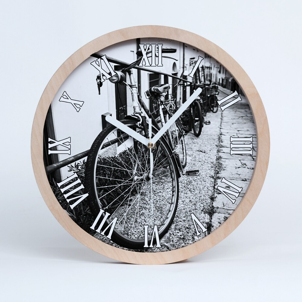 Dřevěné hodiny na stenu Městská kola