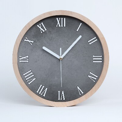 Dřevěné hodiny s fotkou Betonové pozadí