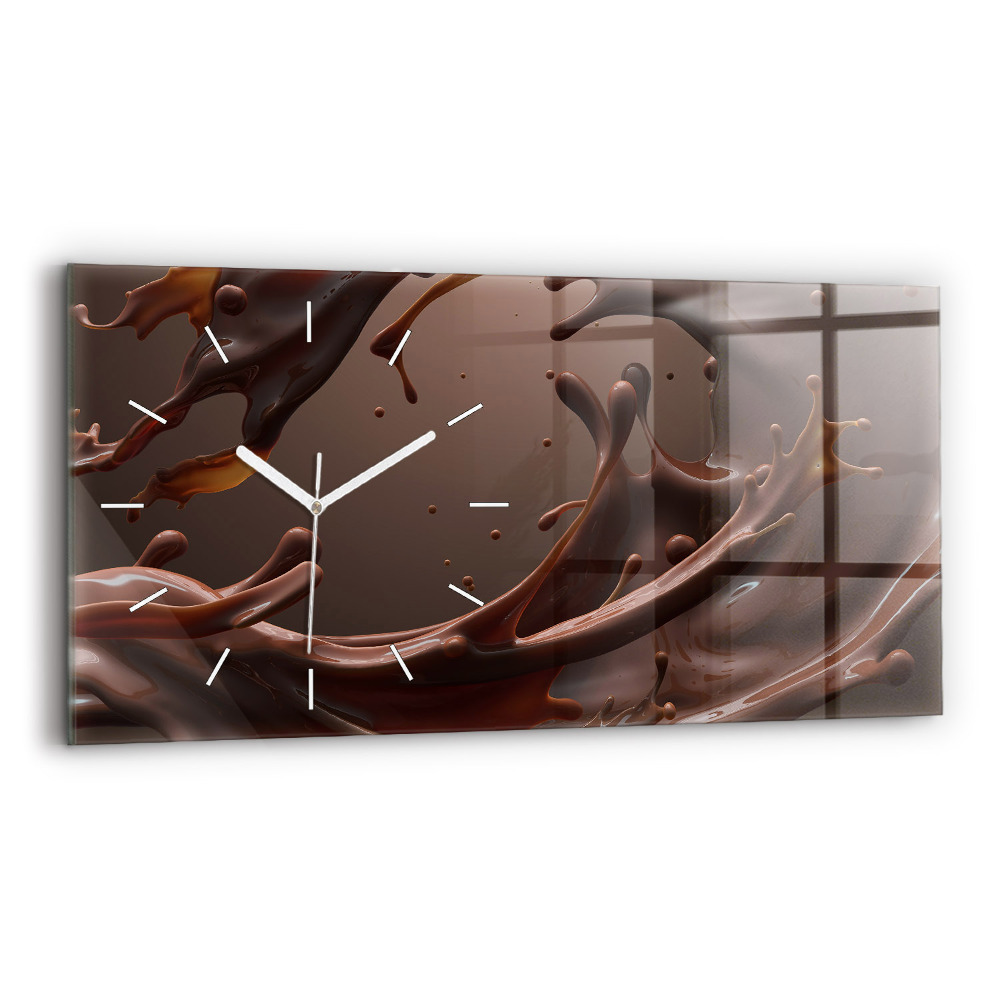 Nástěnné hodiny skleněné horizontální Kakao
