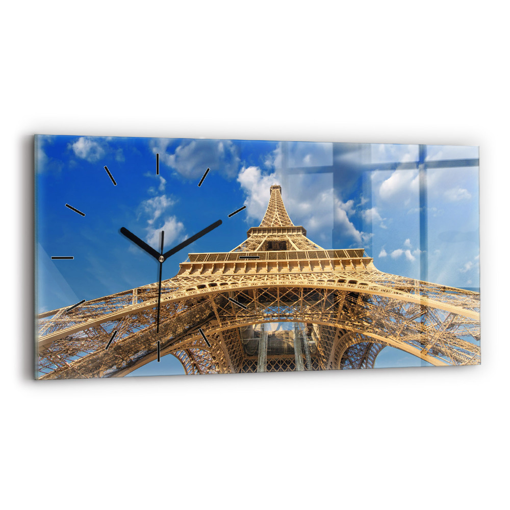 Hodiny na skle horizontální Francie Eiffelova věž