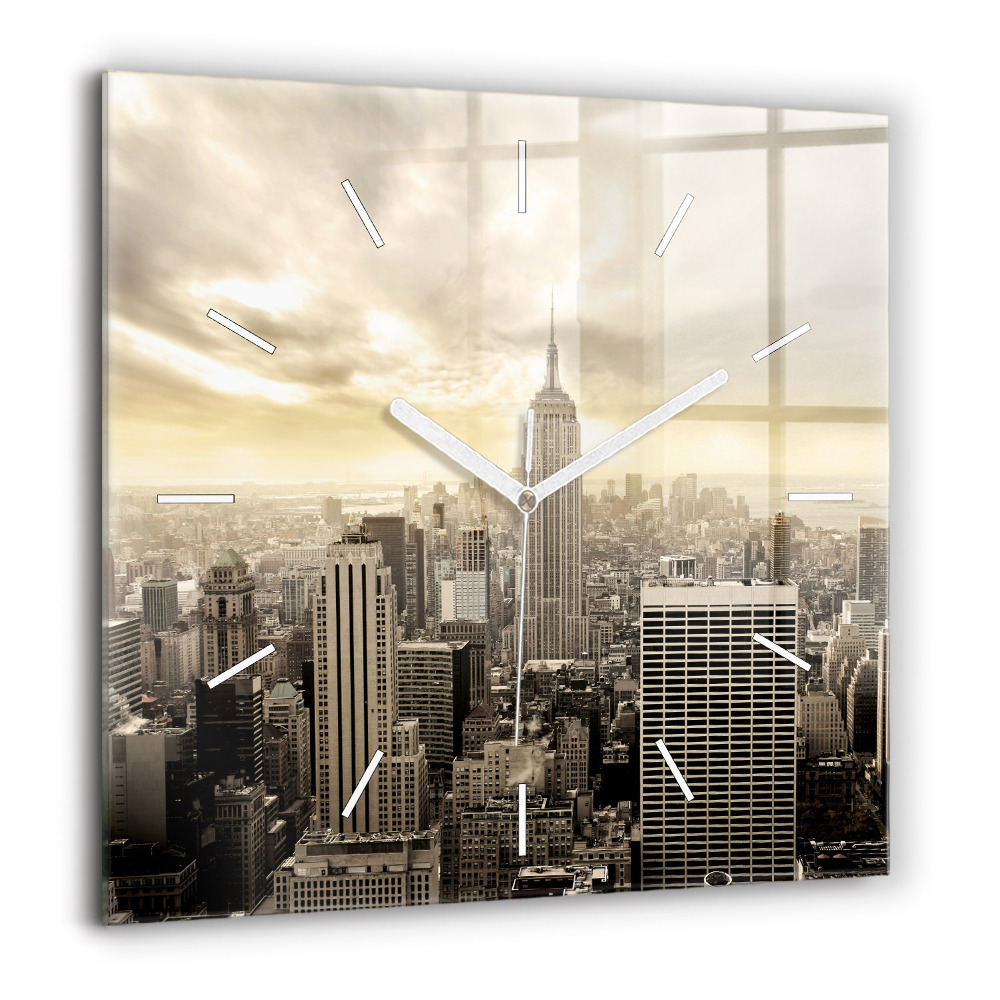 Nástěnné hodiny skleněné čtvercový Věže v New Yorku