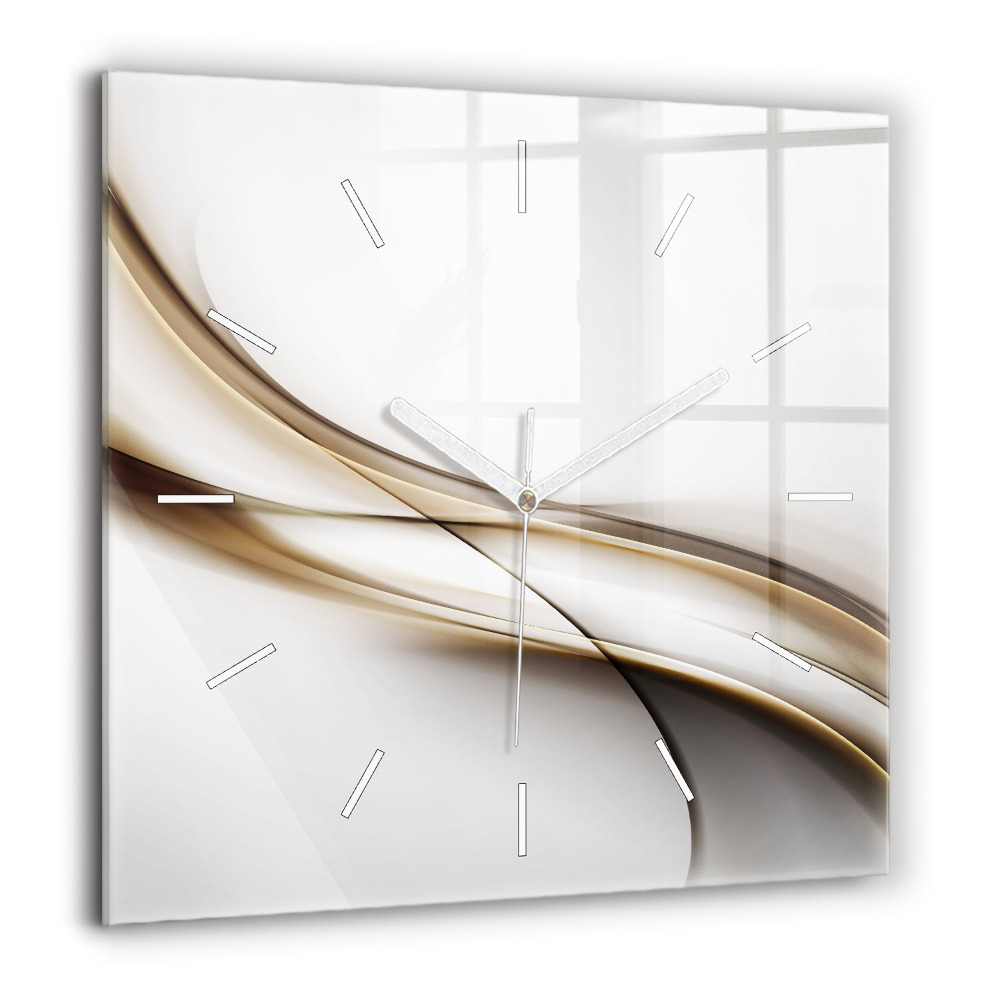 Nástěnné hodiny skleněné čtvercový Abstraktní linie