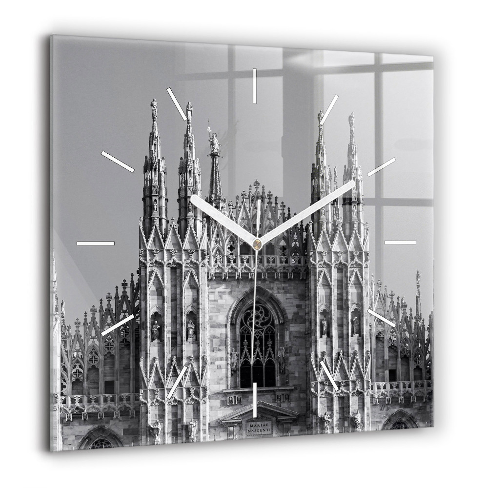 Skleněné hodiny nástěnné čtvercový Katedrála Duomo Di Milano