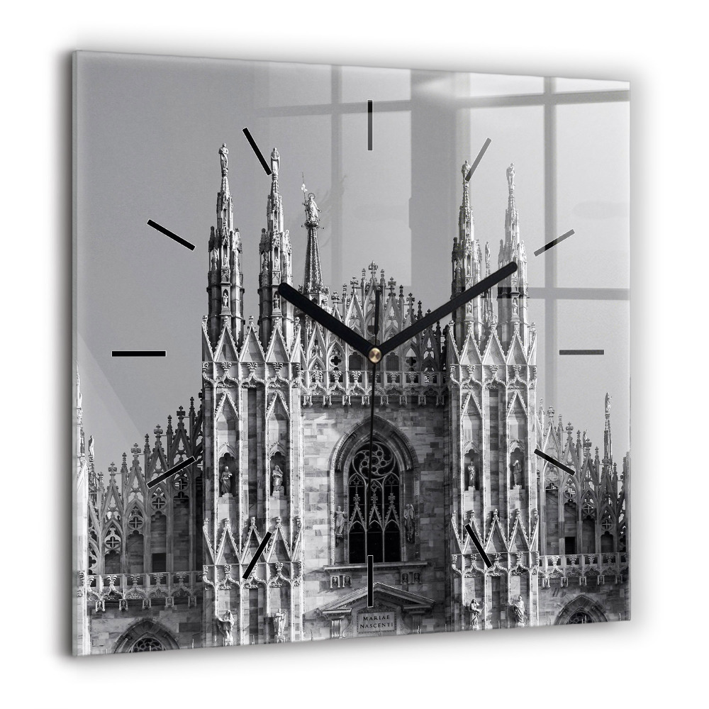 Skleněné hodiny nástěnné čtvercový Katedrála Duomo Di Milano