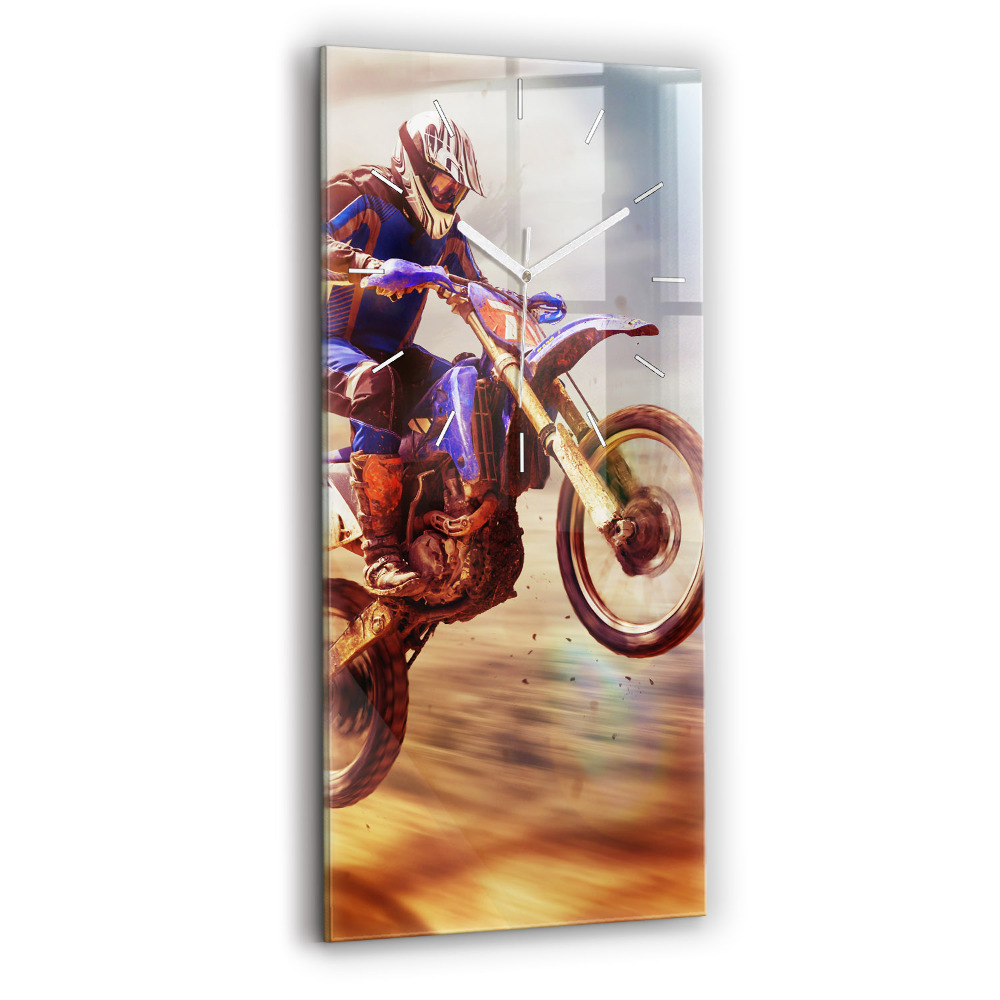 Vertikální nástěnné hodiny Enduro motokros