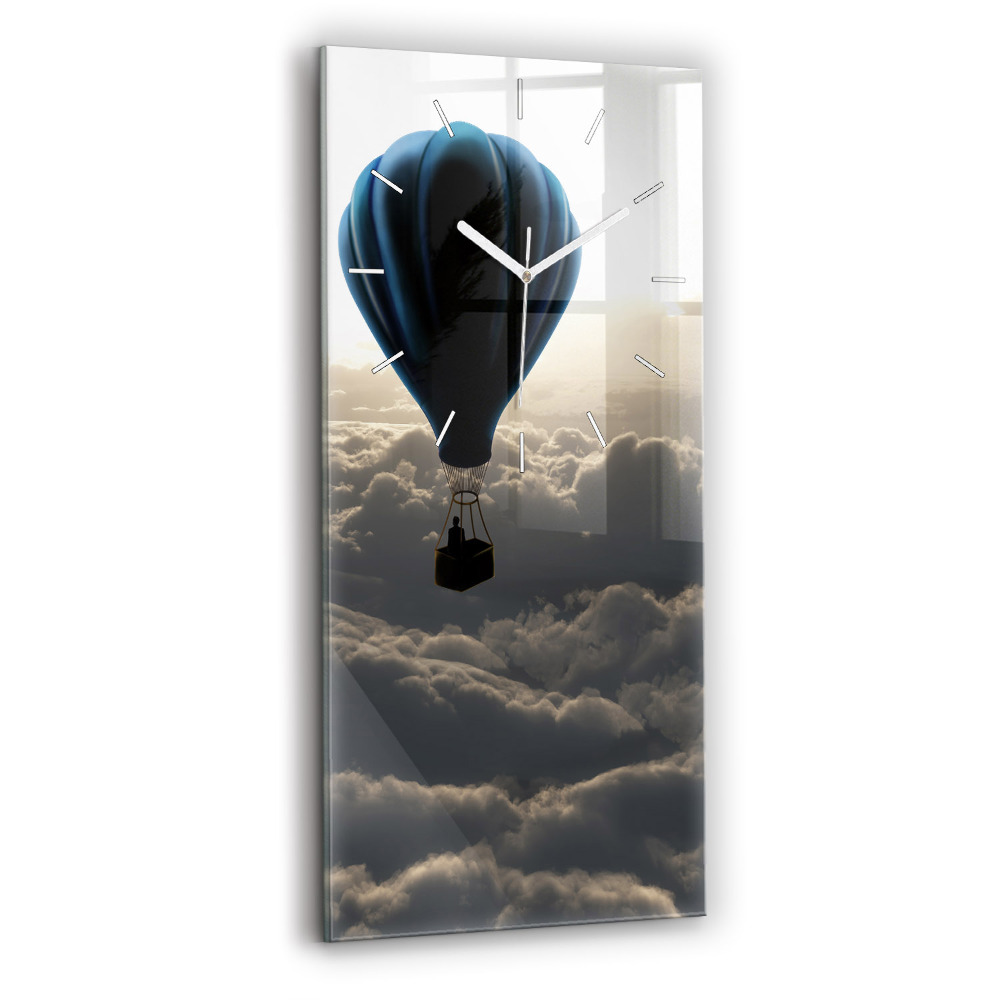 Vertikální nástěnné hodiny Balón na obloze