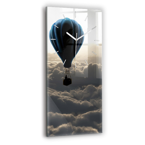 Vertikální nástěnné hodiny Balón na obloze