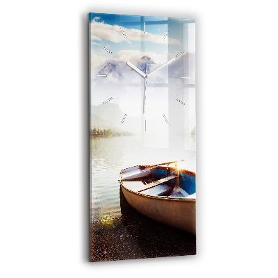 Vertikální hodiny na skle Výhled na jezero