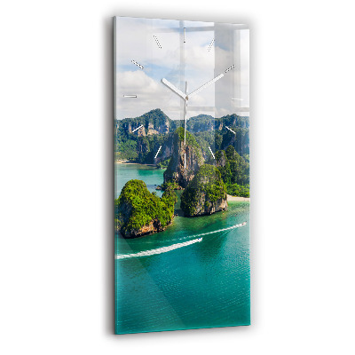 Vertikální nástěnné hodiny Ostrov v Thajsku