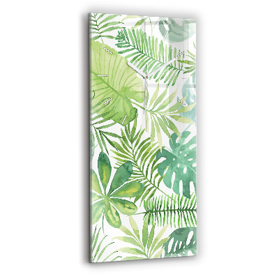 Vertikální nástěnné hodiny Zelené listy