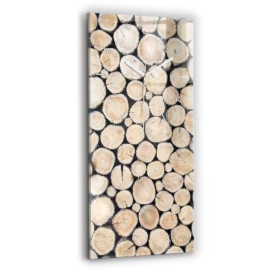 Vertikální nástěnné hodiny Odříznuté kmeny stromů