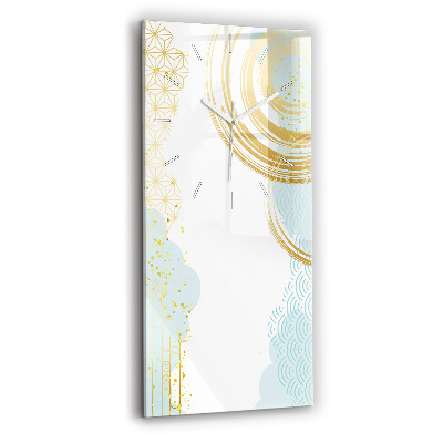 Vertikální hodiny na skle Dekorativní vzor