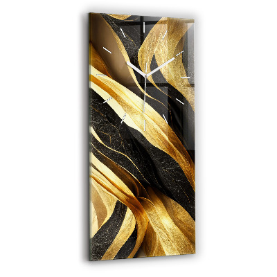 Vertikální hodiny na skle Elegantní abstrakce