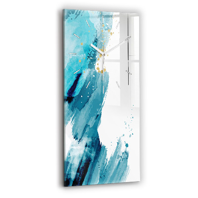 Vertikální hodiny na skle Tahy štětcem