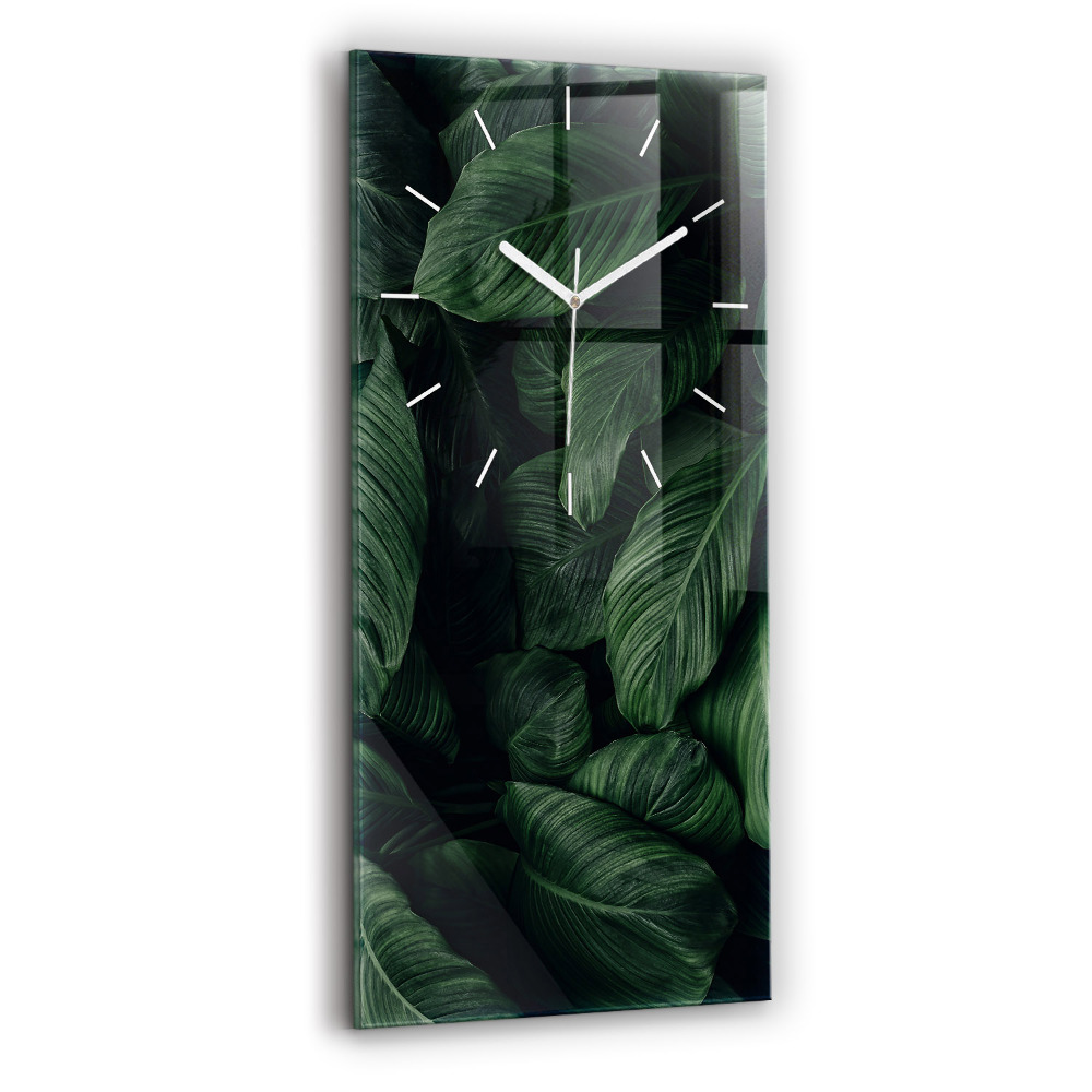 Vertikální nástěnné hodiny Tropická monstera