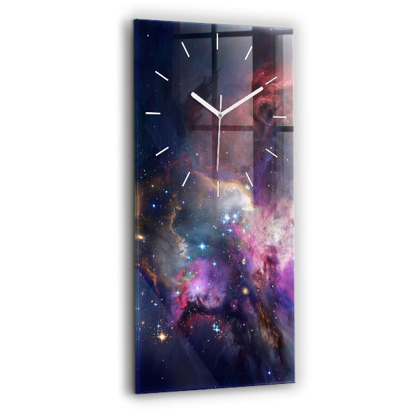 Vertikální nástěnné hodiny Galaxie a hvězdy