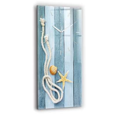 Vertikální nástěnné hodiny Pruhy a mušle