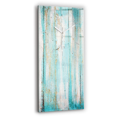 Vertikální nástěnné hodiny Modrá prkna