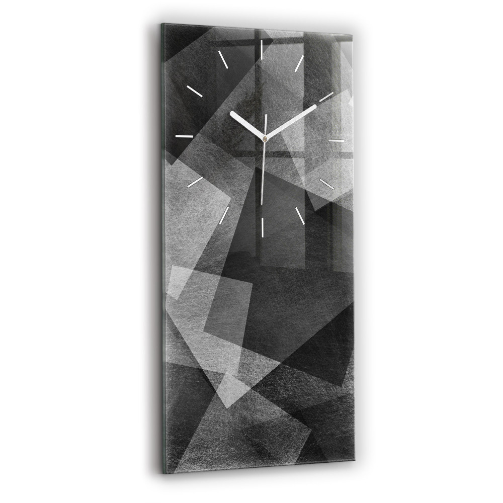 Vertikální hodiny na skle Geometrická abstrakce