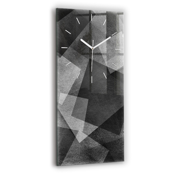 Vertikální hodiny na skle Geometrická abstrakce
