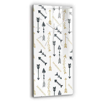 Vertikální nástěnné hodiny Geometrický hipsterský vzor