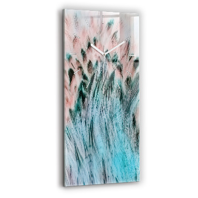 Vertikální nástěnné hodiny Barevné peří