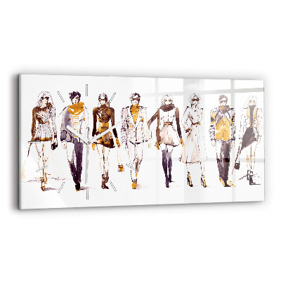 Horizontální nástěnné hodiny Žena a muž