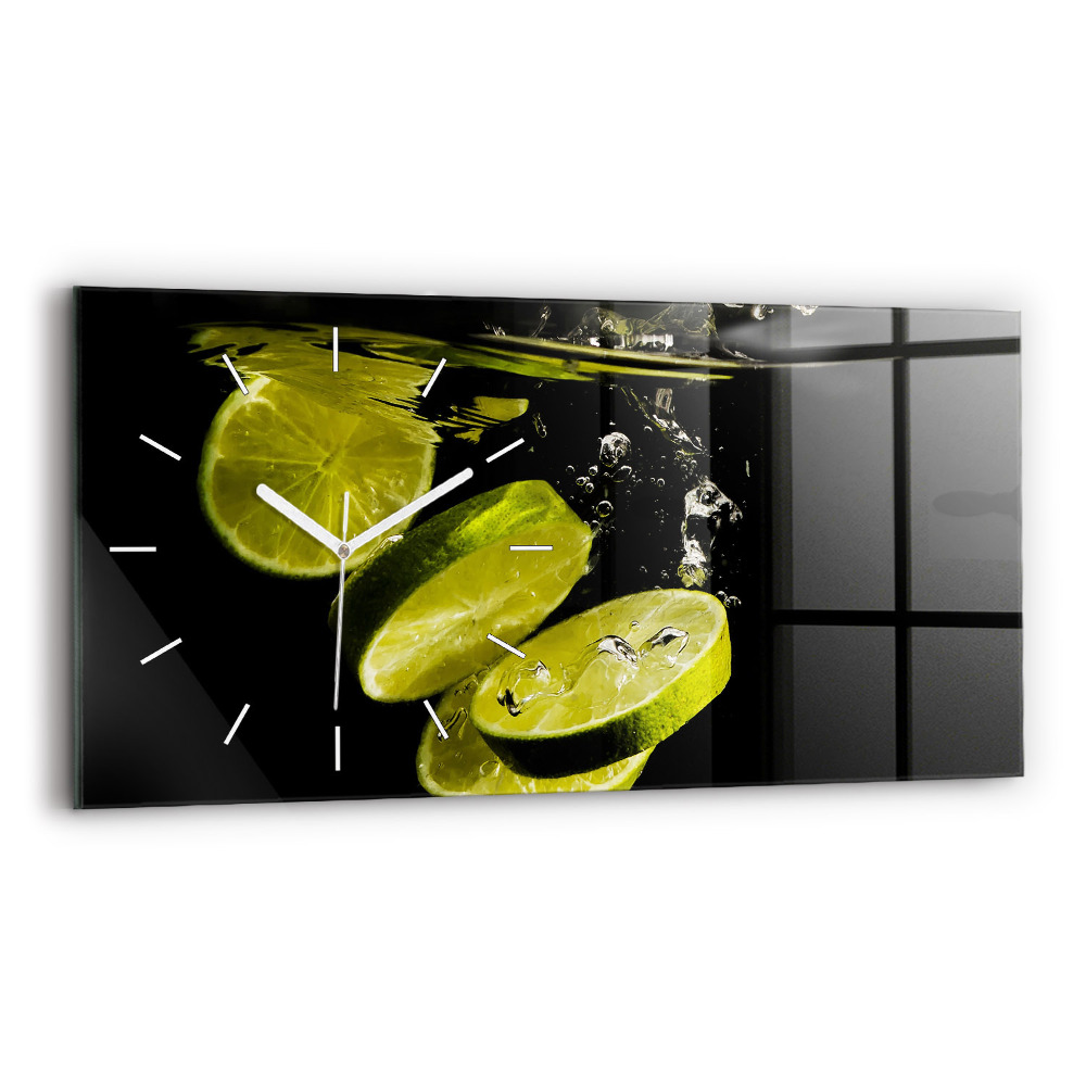 Horizontální skleněné hodiny nástěnné Limes