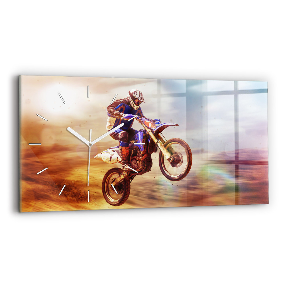 Horizontální nástěnné hodiny Enduro motokros