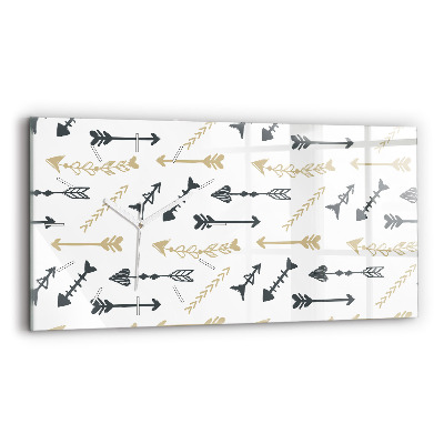 Horizontální nástěnné hodiny Geometrický hipsterský vzor