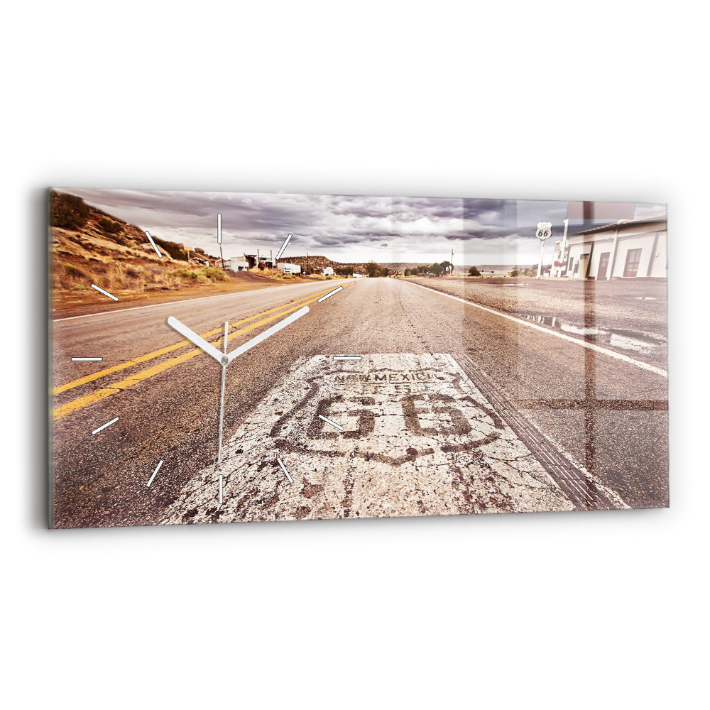 Horizontální nástěnné hodiny Silnice Route 66 USA