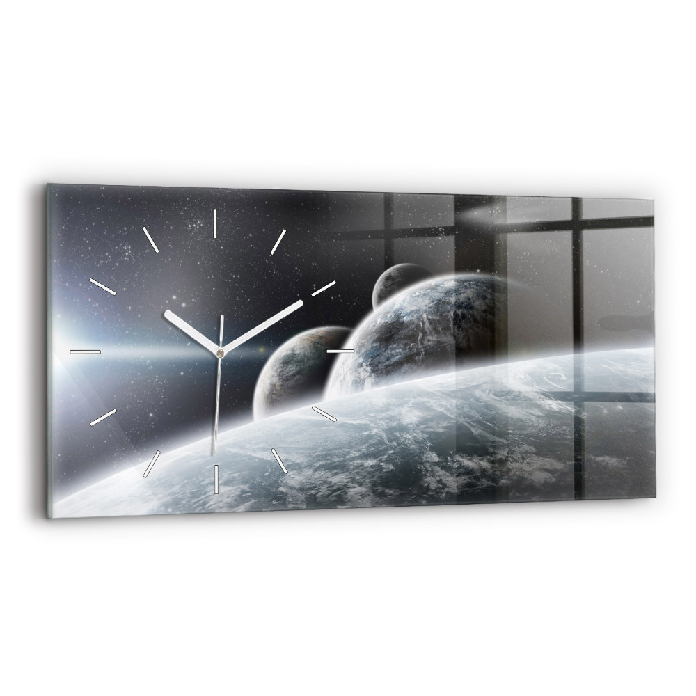 Horizontální nástěnné hodiny Kosmické planety