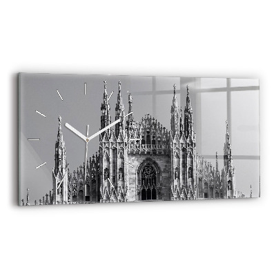 Horizontální skleněné hodiny nástěnné Katedrála Duomo Di Milano