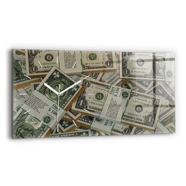 Horizontální skleněné hodiny nástěnné 1 americký dolar