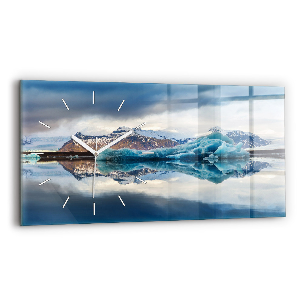Horizontální nástěnné hodiny Jezero Jokulsarlon Island