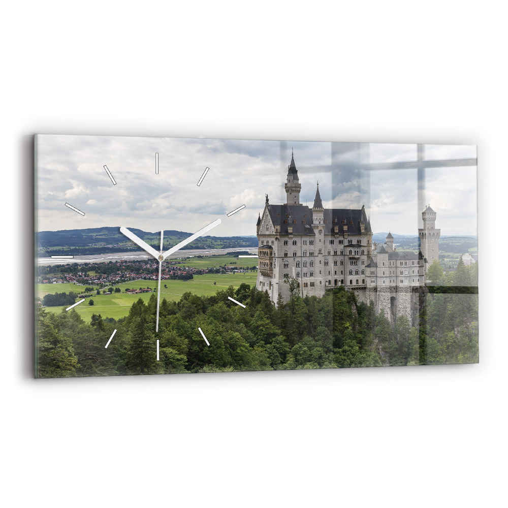 Horizontální nástěnné hodiny Zámek Neuschwanstein
