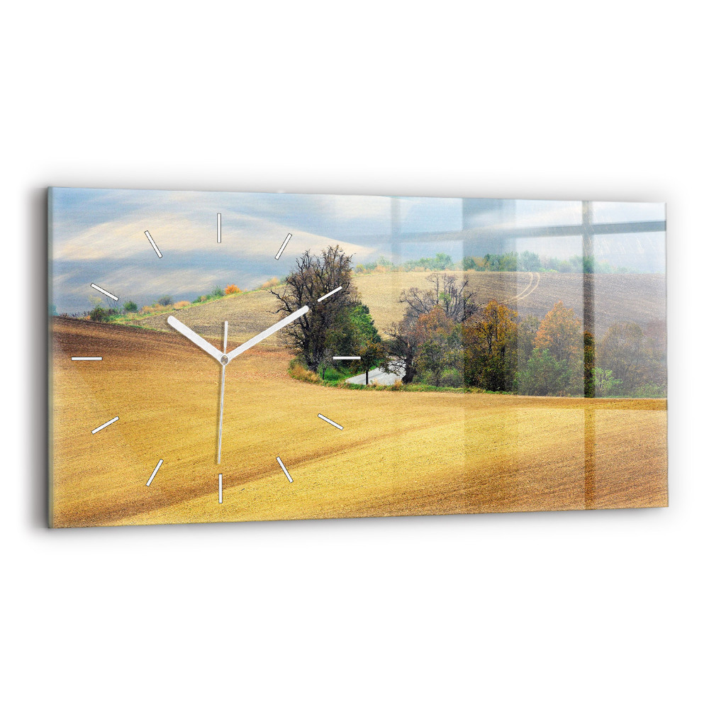 Horizontální nástěnné hodiny Morava Venkovská krajina