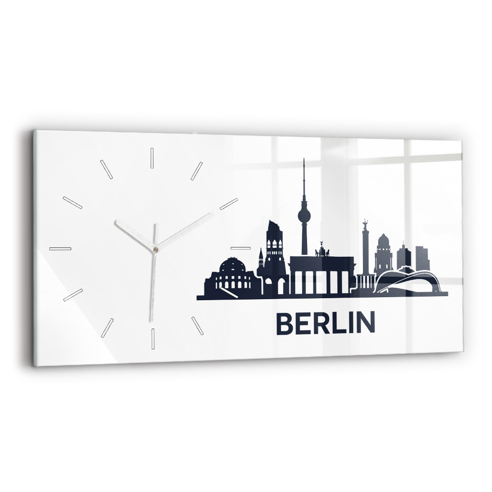 Horizontální nástěnné hodiny Ilustrace města Berlín