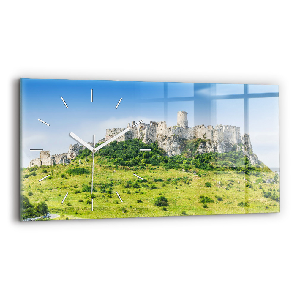 Horizontální nástěnné hodiny Spišský hrad na Slovensku