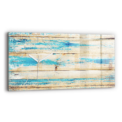 Horizontální nástěnné hodiny Poškrábané dřevo