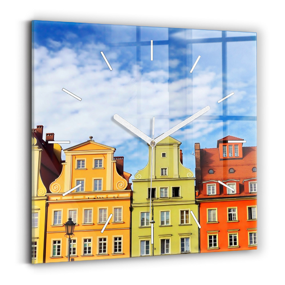 Skleněné nástěnné hodiny čtvercové Vratislav - Staré město
