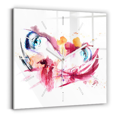 Skleněné nástěnné hodiny čtvercové Romantický pár