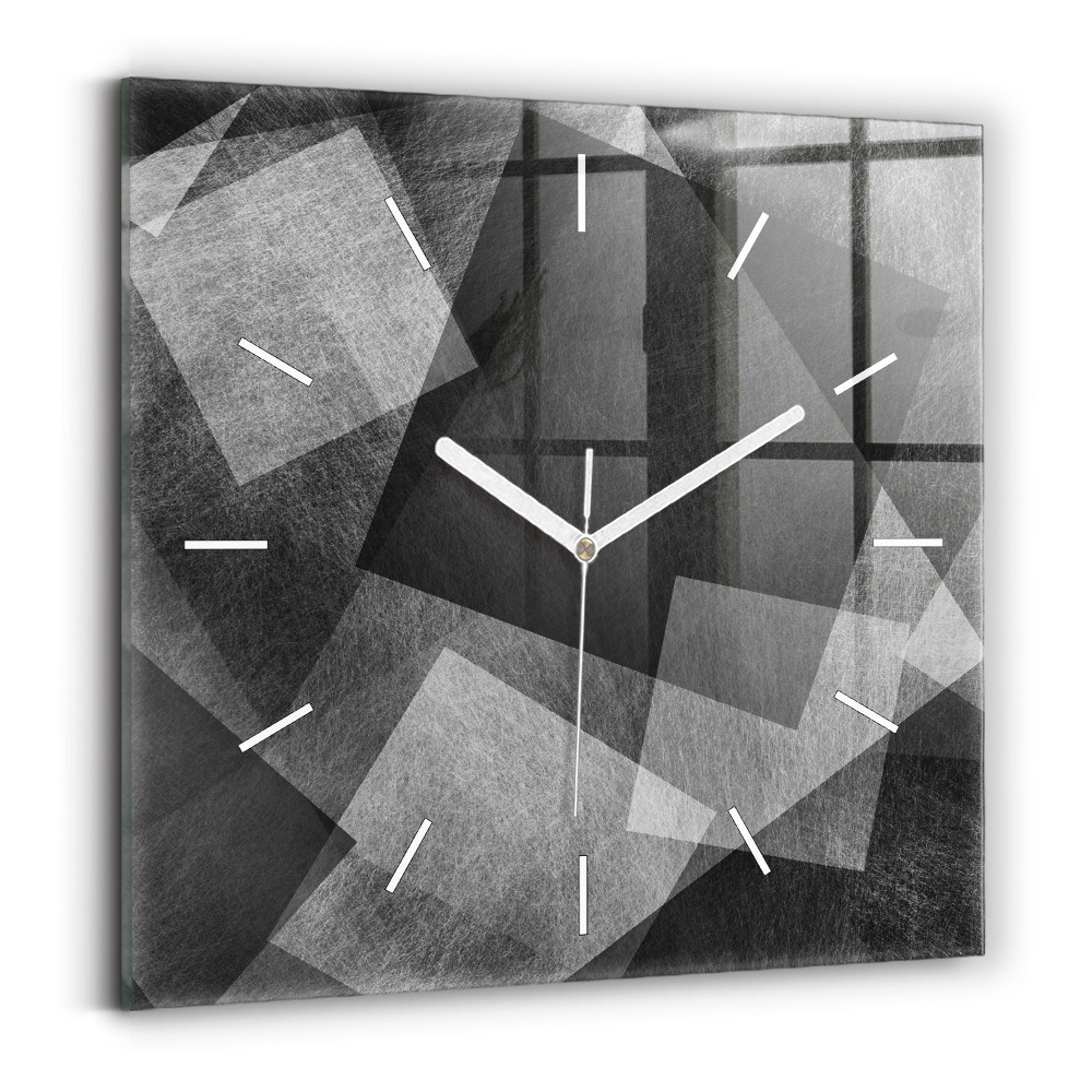 Skleněné hodiny s fotkou čtvercové Geometrická abstrakce