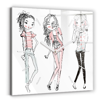 Hodiny na skle čtvercové Dámská móda