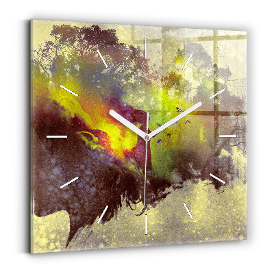 Hodiny na skle čtvercové Žena v lese