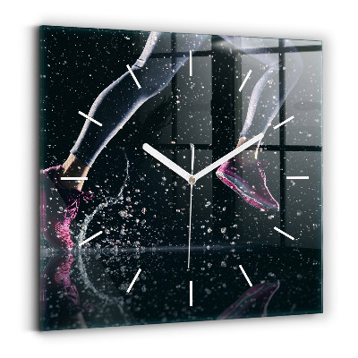 Hodiny na skle čtvercové Zdravý životní styl a běh