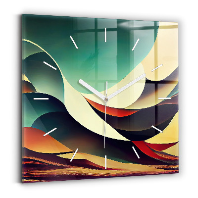 Skleněné hodiny s fotkou čtvercové Abstraktní linie na pozadí