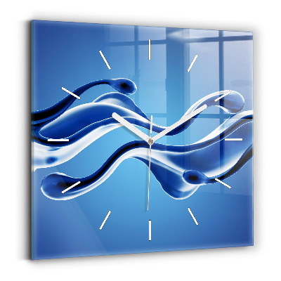 Skleněné hodiny s fotkou čtvercové Tekutá abstrakce